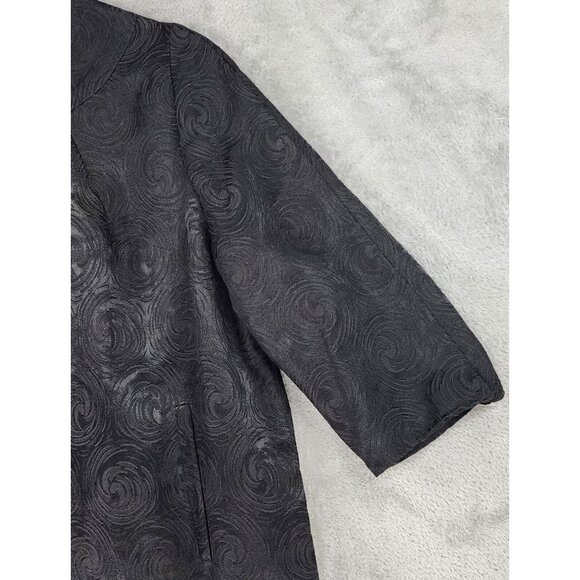 Womens Jacket Size 13-14 Black Van Swirl Pattern Long Sleeve Formal Evening Coat - Picture 9 of 11